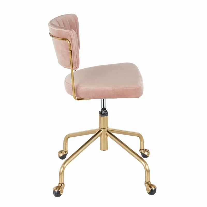 Cheap ❤️ LumiSource Tania Velvet Fabric And Painted Steel Task Chair In Gold/Pink 😉 7 Cheap ❤️ LumiSource Tania Velvet Fabric And Painted Steel Task Chair In Gold/Pink 😉 - Image 5