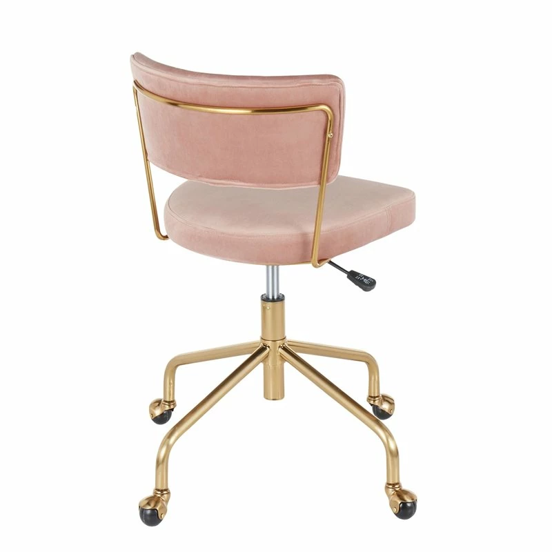 Cheap ❤️ LumiSource Tania Velvet Fabric And Painted Steel Task Chair In Gold/Pink 😉 8 Cheap ❤️ LumiSource Tania Velvet Fabric And Painted Steel Task Chair In Gold/Pink 😉 - Image 6