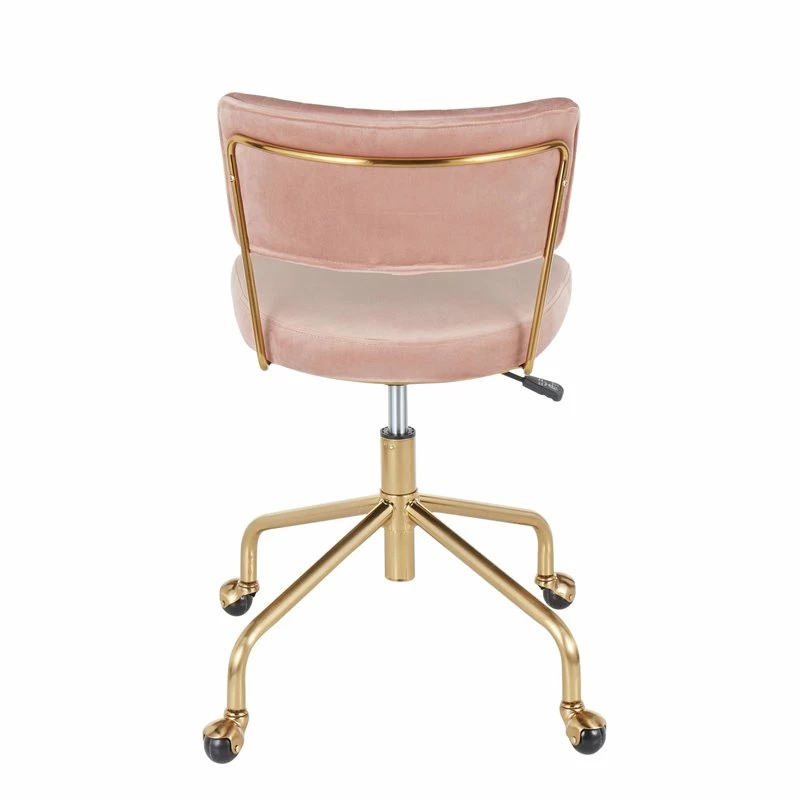 Cheap ❤️ LumiSource Tania Velvet Fabric And Painted Steel Task Chair In Gold/Pink 😉 9 Cheap ❤️ LumiSource Tania Velvet Fabric And Painted Steel Task Chair In Gold/Pink 😉 - Image 7