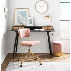 Cheap ❤️ LumiSource Tania Velvet Fabric And Painted Steel Task Chair In Gold/Pink 😉 22 Cheap ❤️ LumiSource Tania Velvet Fabric And Painted Steel Task Chair In Gold/Pink 😉 -Deals Writing Desks Store 2561265 8 L