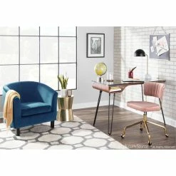 Cheap ❤️ LumiSource Tania Velvet Fabric And Painted Steel Task Chair In Gold/Pink 😉 23 Cheap ❤️ LumiSource Tania Velvet Fabric And Painted Steel Task Chair In Gold/Pink 😉 -Deals Writing Desks Store 2561265 9 L
