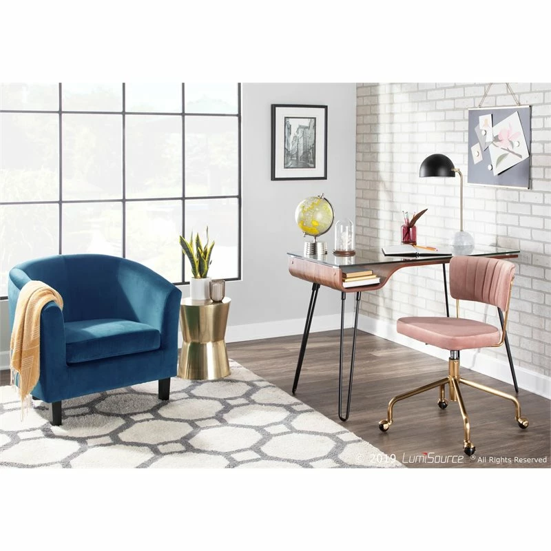Cheap ❤️ LumiSource Tania Velvet Fabric And Painted Steel Task Chair In Gold/Pink 😉 13 Cheap ❤️ LumiSource Tania Velvet Fabric And Painted Steel Task Chair In Gold/Pink 😉 - Image 11