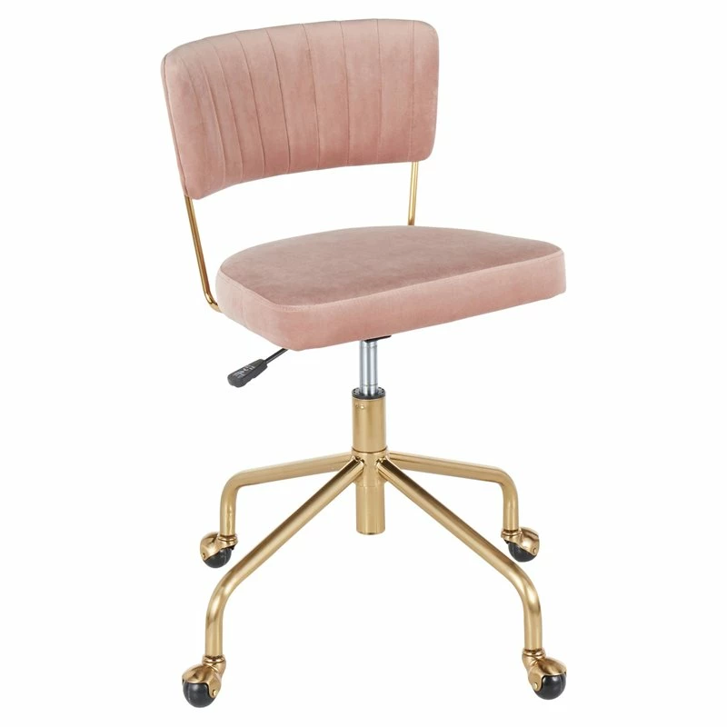 Cheap ❤️ LumiSource Tania Velvet Fabric And Painted Steel Task Chair In Gold/Pink 😉 3 Cheap ❤️ LumiSource Tania Velvet Fabric And Painted Steel Task Chair In Gold/Pink 😉