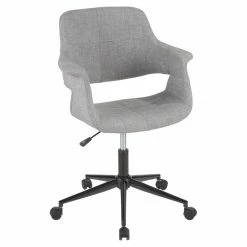 Promo ๐ LumiSource Vintage Flair Metal And Fabric Office Chair In Black/Gray ๐