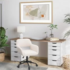 Flash Sale ⭐ Atlin Designs Fabric Upholstered Task Chair In Off White 🔥 -Deals Writing Desks Store 2561608 5 L