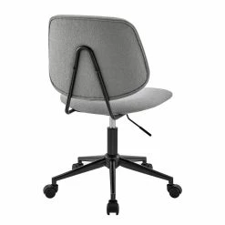 Deals 🌟 New Pacific Direct Noah 21.5" Fabric And Plywood Swivel Office Chair In Gray 🎁 -Deals Writing Desks Store 2568959 4 L