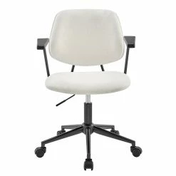 Coupon ⌛ New Pacific Direct Noah 21.5" Fabric Plywood Swivel Office Arm Chair In Ivory ✨ -Deals Writing Desks Store 2568961 1 L