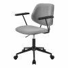 Budget 🧨 New Pacific Direct Noah 21.5" Fabric And Plywood Swivel Office Arm Chair In Gray 💯 -Deals Writing Desks Store 2568962 L