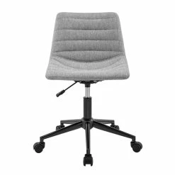 New 🔥 New Pacific Direct Claire 22" Fabric And Plywood Swivel Office Chair In Gray 🤩 -Deals Writing Desks Store 2568981 1 L
