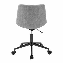 New 🔥 New Pacific Direct Claire 22" Fabric And Plywood Swivel Office Chair In Gray 🤩 -Deals Writing Desks Store 2568981 3 L