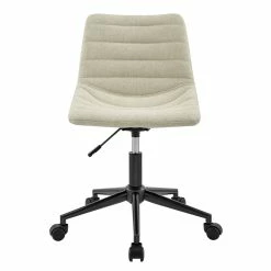 Discount ✔️ New Pacific Direct Claire 22" Fabric And Plywood Swivel Office Chair In Cream 🎁 -Deals Writing Desks Store 2568982 1 L
