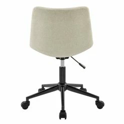 Discount ✔️ New Pacific Direct Claire 22" Fabric And Plywood Swivel Office Chair In Cream 🎁 -Deals Writing Desks Store 2568982 3 L