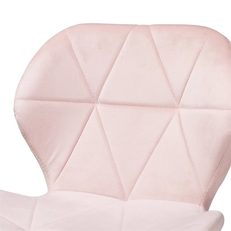 Hot Sale 😀 Baxton Studio Savara Pink Velvet Fabric And Gold Metal Swivel Office Chair 💯 8 Hot Sale 😀 Baxton Studio Savara Pink Velvet Fabric And Gold Metal Swivel Office Chair 💯 - Image 6