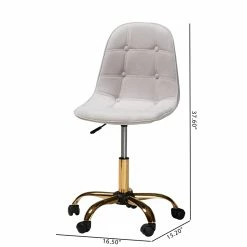 Hot Sale 👏 Baxton Studio Kabira Grey Velvet Fabric And Gold Metal Swivel Office Chair 🛒 27 Hot Sale 👏 Baxton Studio Kabira Grey Velvet Fabric And Gold Metal Swivel Office Chair 🛒 -Deals Writing Desks Store 2574324 12 L