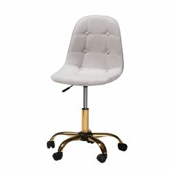 Hot Sale 👏 Baxton Studio Kabira Grey Velvet Fabric And Gold Metal Swivel Office Chair 🛒 19 Hot Sale 👏 Baxton Studio Kabira Grey Velvet Fabric And Gold Metal Swivel Office Chair 🛒 -Deals Writing Desks Store 2574324 4 L