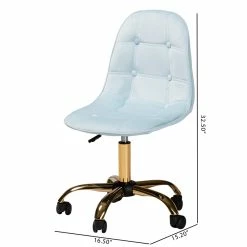 Best deal 😀 Baxton Studio Kabira Aqua Velvet Fabric And Gold Metal Swivel Office Chair ⌛ 26 Best deal 😀 Baxton Studio Kabira Aqua Velvet Fabric And Gold Metal Swivel Office Chair ⌛ -Deals Writing Desks Store 2574325 11 L