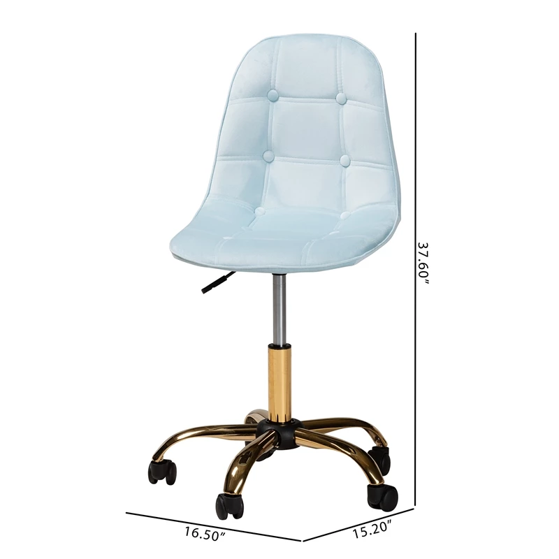 Best deal 😀 Baxton Studio Kabira Aqua Velvet Fabric And Gold Metal Swivel Office Chair ⌛ 15 Best deal 😀 Baxton Studio Kabira Aqua Velvet Fabric And Gold Metal Swivel Office Chair ⌛ - Image 13