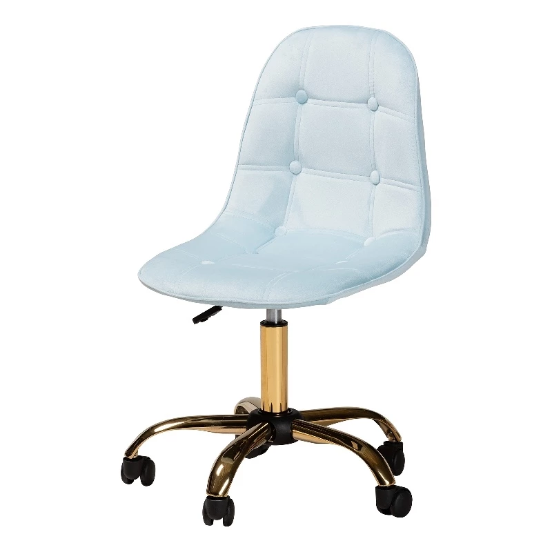 Best deal 😀 Baxton Studio Kabira Aqua Velvet Fabric And Gold Metal Swivel Office Chair ⌛ 3 Best deal 😀 Baxton Studio Kabira Aqua Velvet Fabric And Gold Metal Swivel Office Chair ⌛