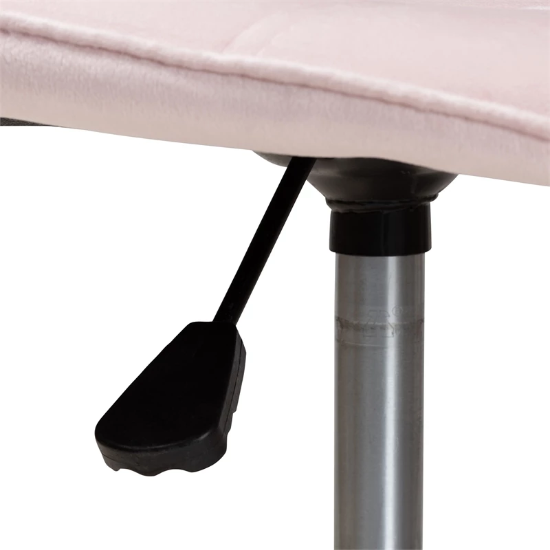 Hot Sale 👍 Baxton Studio Kabira Pink Velvet Fabric And Gold Metal Swivel Office Chair 👏 10 Hot Sale 👍 Baxton Studio Kabira Pink Velvet Fabric And Gold Metal Swivel Office Chair 👏 - Image 8