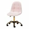 Hot Sale 👍 Baxton Studio Kabira Pink Velvet Fabric And Gold Metal Swivel Office Chair 👏 2 Hot Sale 👍 Baxton Studio Kabira Pink Velvet Fabric And Gold Metal Swivel Office Chair 👏 -Deals Writing Desks Store 2574326 L