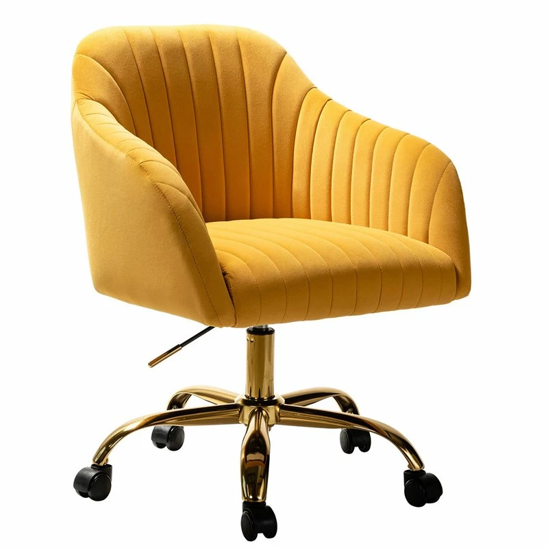 Deals 👏 14 Karat Home Velvet Fabric Upholstered/Iron Task Office Chair In Mustard Yellow 👏 3 Deals 👏 14 Karat Home Velvet Fabric Upholstered/Iron Task Office Chair In Mustard Yellow 👏