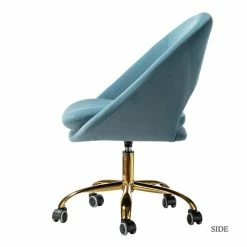 Deals ๐ 14 Karat Home Velvet Fabric Upholstered/Iron Task Office Chair In Gold/Blue ๐ 7 Deals ๐ 14 Karat Home Velvet Fabric Upholstered/Iron Task Office Chair In Gold/Blue ๐ -Deals Writing Desks Store 2577333 2 L