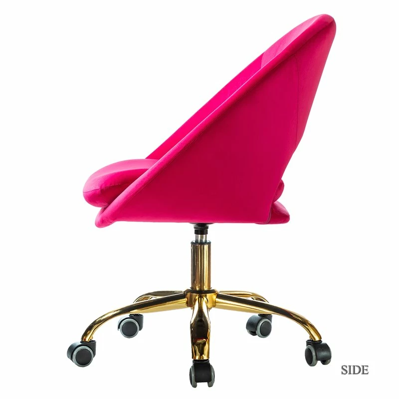 Cheapest 🔥 14 Karat Home Velvet Fabric Upholstered/Iron Task Office Chair In Fuchsia Pink 🤩 5 Cheapest 🔥 14 Karat Home Velvet Fabric Upholstered/Iron Task Office Chair In Fuchsia Pink 🤩 - Image 3
