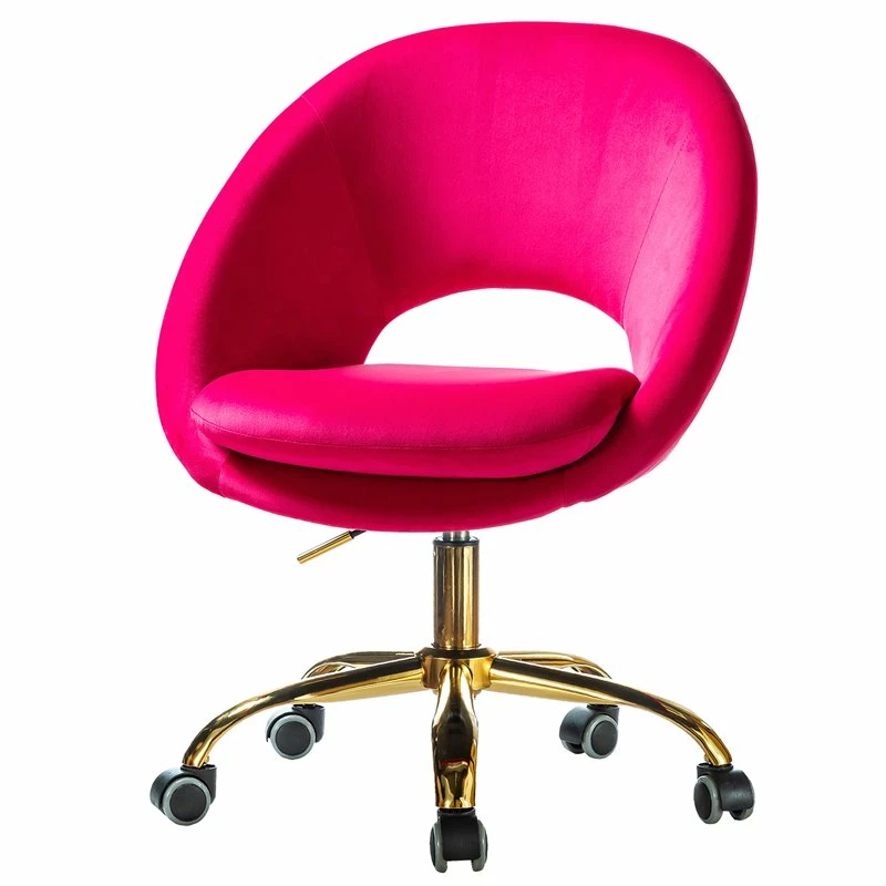 Cheapest 🔥 14 Karat Home Velvet Fabric Upholstered/Iron Task Office Chair In Fuchsia Pink 🤩 3 Cheapest 🔥 14 Karat Home Velvet Fabric Upholstered/Iron Task Office Chair In Fuchsia Pink 🤩