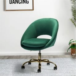 Top 10 โ๏ธ 14 Karat Home Velvet Fabric Upholstered/Iron Task Office Chair In Green ๐ 6 Top 10 โ๏ธ 14 Karat Home Velvet Fabric Upholstered/Iron Task Office Chair In Green ๐ -Deals Writing Desks Store 2577336 1 L