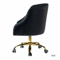 Cheap ๐งจ 14 Karat Home Velvet Fabric Upholstered/Iron Task Office Chair In Black/Gold ๐ 7 Cheap ๐งจ 14 Karat Home Velvet Fabric Upholstered/Iron Task Office Chair In Black/Gold ๐ -Deals Writing Desks Store 2577340 2 L