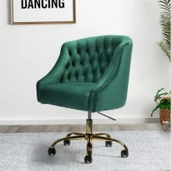 Best reviews of 🤩 14 Karat Home Velvet Fabric Upholstered/Iron Task Office Chair In Green/Gold 👍 6 Best reviews of 🤩 14 Karat Home Velvet Fabric Upholstered/Iron Task Office Chair In Green/Gold 👍 -Deals Writing Desks Store 2577343 1 L