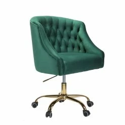 Best reviews of 🤩 14 Karat Home Velvet Fabric Upholstered/Iron Task Office Chair In Green/Gold 👍 7 Best reviews of 🤩 14 Karat Home Velvet Fabric Upholstered/Iron Task Office Chair In Green/Gold 👍 -Deals Writing Desks Store 2577343 2 L