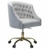 Promo 🛒 14 Karat Home Velvet Fabric Upholstered/Iron Task Office Chair In Gray/Gold ❤️ 2 Promo 🛒 14 Karat Home Velvet Fabric Upholstered/Iron Task Office Chair In Gray/Gold ❤️ -Deals Writing Desks Store 2577344 L