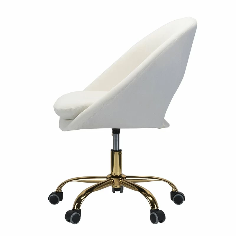Best Sale 🥰 14 Karat Home Velvet Fabric Upholstered/Iron Task Office Chair In Gold/Ivory 💯 5 Best Sale 🥰 14 Karat Home Velvet Fabric Upholstered/Iron Task Office Chair In Gold/Ivory 💯 - Image 3
