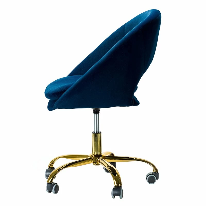 Discount 👏 14 Karat Home Velvet Fabric Upholstered/Iron Task Office Chair In Navy 🛒 5 Discount 👏 14 Karat Home Velvet Fabric Upholstered/Iron Task Office Chair In Navy 🛒 - Image 3