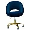Discount 👏 14 Karat Home Velvet Fabric Upholstered/Iron Task Office Chair In Navy 🛒 2 Discount 👏 14 Karat Home Velvet Fabric Upholstered/Iron Task Office Chair In Navy 🛒 -Deals Writing Desks Store 2577346 L