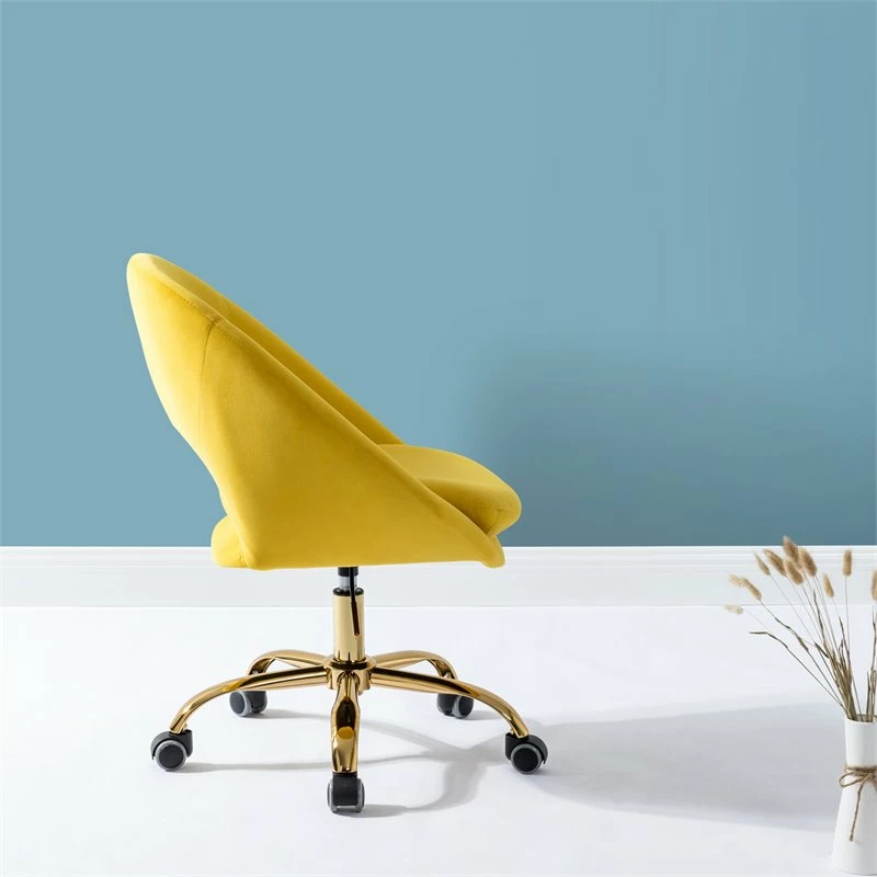 Top 10 🛒 14 Karat Home Velvet Fabric Upholstered/Iron Task Office Chair In Yellow 👏 5 Top 10 🛒 14 Karat Home Velvet Fabric Upholstered/Iron Task Office Chair In Yellow 👏 - Image 3