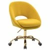 Top 10 🛒 14 Karat Home Velvet Fabric Upholstered/Iron Task Office Chair In Yellow 👏 1 Top 10 🛒 14 Karat Home Velvet Fabric Upholstered/Iron Task Office Chair In Yellow 👏 -Deals Writing Desks Store 2577351 L