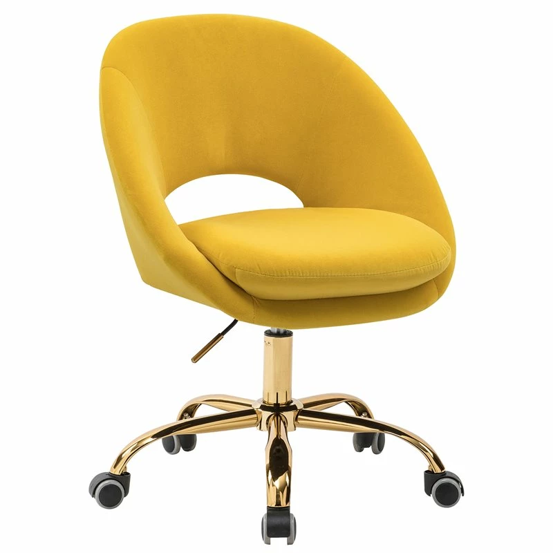 Top 10 🛒 14 Karat Home Velvet Fabric Upholstered/Iron Task Office Chair In Yellow 👏 3 Top 10 🛒 14 Karat Home Velvet Fabric Upholstered/Iron Task Office Chair In Yellow 👏