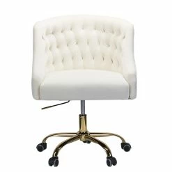 Top 10 😉 14 Karat Home Velvet Fabric Upholstered/Iron Task Office Chair In Ivory/Gold 👍 7 Top 10 😉 14 Karat Home Velvet Fabric Upholstered/Iron Task Office Chair In Ivory/Gold 👍 -Deals Writing Desks Store 2577353 2 L