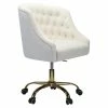 Top 10 😉 14 Karat Home Velvet Fabric Upholstered/Iron Task Office Chair In Ivory/Gold 👍 2 Top 10 😉 14 Karat Home Velvet Fabric Upholstered/Iron Task Office Chair In Ivory/Gold 👍 -Deals Writing Desks Store 2577353 L
