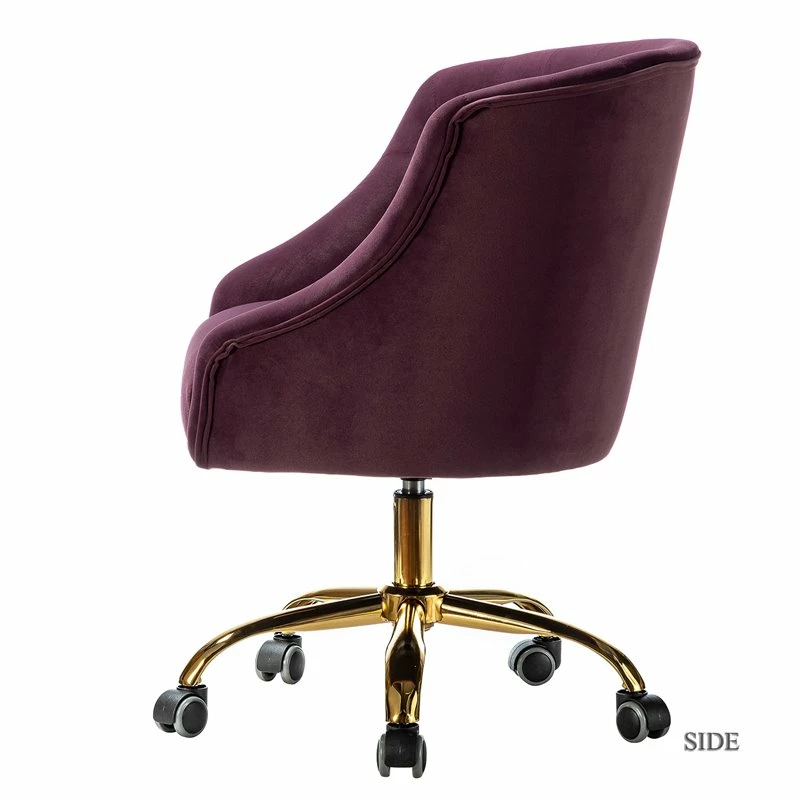 Coupon 👏 14 Karat Home Velvet Fabric Upholstered/Iron Task Office Chair In Purple/Gold 👍 5 Coupon 👏 14 Karat Home Velvet Fabric Upholstered/Iron Task Office Chair In Purple/Gold 👍 - Image 3