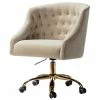 Coupon 👏 14 Karat Home Velvet Fabric Upholstered/Iron Task Office Chair In Tan/Gold ❤️ 2 Coupon 👏 14 Karat Home Velvet Fabric Upholstered/Iron Task Office Chair In Tan/Gold ❤️ -Deals Writing Desks Store 2577356 L