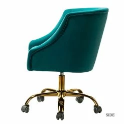 Deals 🎁 14 Karat Home Velvet Fabric Upholstered/Iron Task Office Chair In Turquoise/Gold 👍 7 Deals 🎁 14 Karat Home Velvet Fabric Upholstered/Iron Task Office Chair In Turquoise/Gold 👍 -Deals Writing Desks Store 2577358 2 L