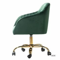 Hot Sale โญ 14 Karat Home Velvet Fabric Upholstered/Iron Task Office Chair In Gold/Green ๐คฉ 7 Hot Sale โญ 14 Karat Home Velvet Fabric Upholstered/Iron Task Office Chair In Gold/Green ๐คฉ -Deals Writing Desks Store 2577480 2 L
