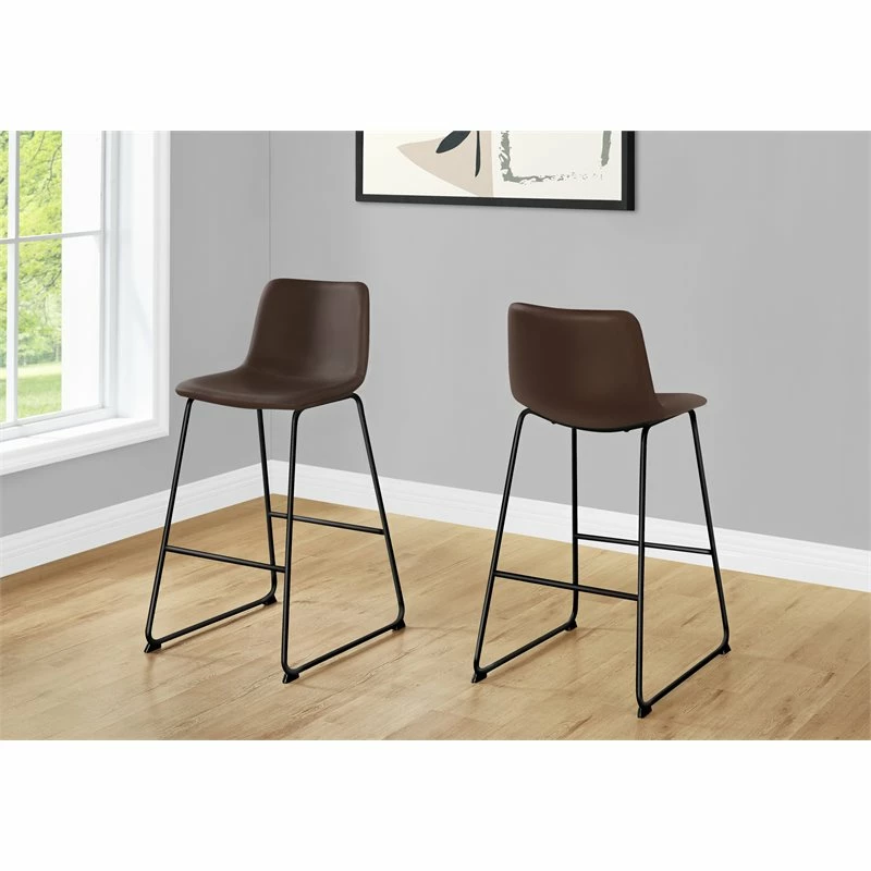 Budget ๐งจ Monarch Modern Polyurethane & Metal Upholstered Office Chair In Brown ๐ฅฐ 4 Budget ๐งจ Monarch Modern Polyurethane & Metal Upholstered Office Chair In Brown ๐ฅฐ - Image 2