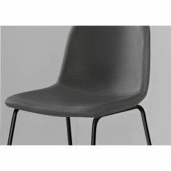 Best Sale 😉 Monarch Modern Polyurethane & Metal Upholstered Office Chair In Dark Gray 🎁 -Deals Writing Desks Store 2596548 2 L