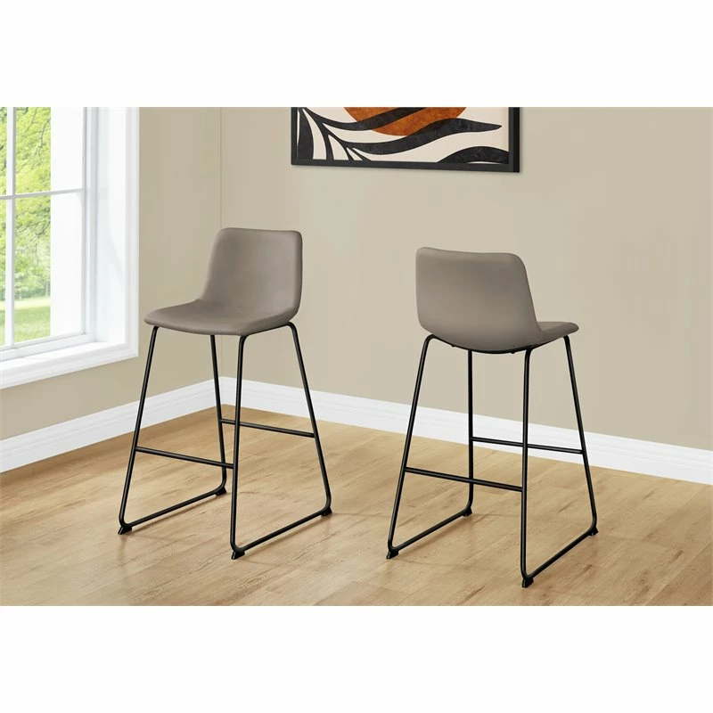 Hot Sale ✨ Monarch Modern Polyurethane & Metal Upholstered Office Chair In Taupe/Black 🤩 4 Hot Sale ✨ Monarch Modern Polyurethane & Metal Upholstered Office Chair In Taupe/Black 🤩 - Image 2