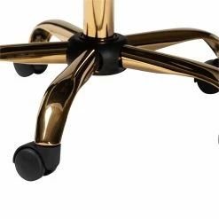 Flash Sale ✨ Baxton Studio Ravenna Aqua Velvet Fabric And Gold Metal Swivel Office Chair 🥰 -Deals Writing Desks Store 2599704 6 L