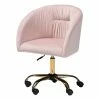 Deals 🤩 Baxton Studio Ravenna Pink Velvet Fabric And Gold Metal Swivel Office Chair 😀 1 Deals 🤩 Baxton Studio Ravenna Pink Velvet Fabric And Gold Metal Swivel Office Chair 😀 -Deals Writing Desks Store 2599705 13 L